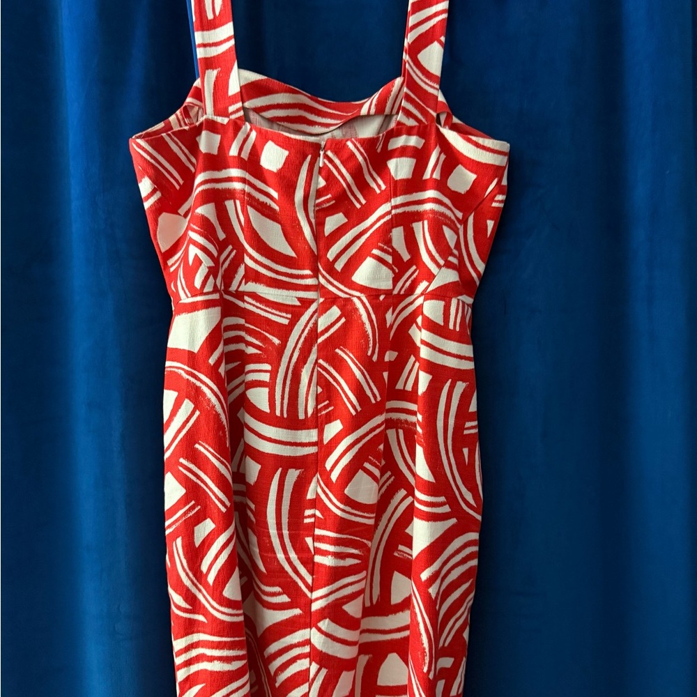 Banana Republic Deep Orange and Cream Sundress Sleeveless Mini